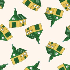 Building house cartoon seamless pattern background N72