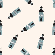 Building house cartoon seamless pattern background N74