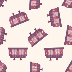 Building house cartoon seamless pattern background N75