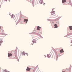 Building house cartoon seamless pattern background N76