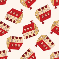 Building house cartoon seamless pattern background N78
