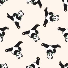 animal panda cartoon seamless pattern background N5