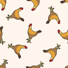 animal cock cartoon seamless pattern background N4