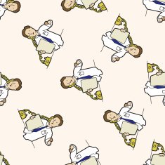 Office workers cartoon seamless pattern background N92
