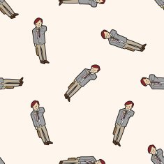 Office workers cartoon seamless pattern background N98
