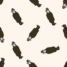 person character cartoon seamless pattern background N9