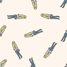 person character cartoon seamless pattern background N10