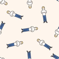 person character cartoon seamless pattern background N11