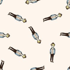 person character cartoon seamless pattern background N12