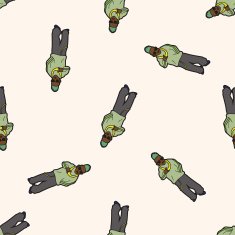 person character cartoon seamless pattern background N15