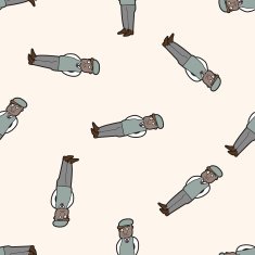 person character cartoon seamless pattern background N16
