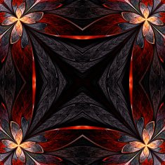 Symmetrical flower pattern in stained-glass window style on light N2