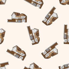Building house cartoon seamless pattern background N86
