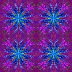 Beautiful pattern from fractal flowers Blue and purple palette N2