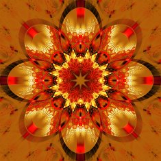 Symmetrical fractal pattern with shiny strips Collection - rhinestones