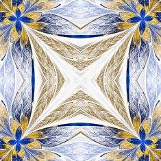 Symmetrical flower pattern in stained-glass window style on light N4