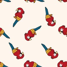 animal parrot cartoon seamless pattern background