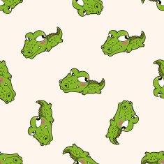 animal crocodile cartoon seamless pattern background
