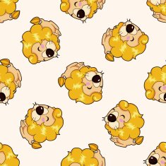 animal lion cartoon seamless pattern background N2