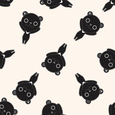 animal bear cartoon seamless pattern background N6