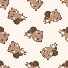 animal squirrel cartoon seamless pattern background N4