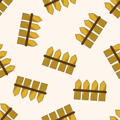 Flower garden fence cartoon seamless pattern background N2