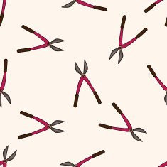 garden shears cartoon seamless pattern background N6