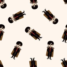 mafia cartoon seamless pattern background N36
