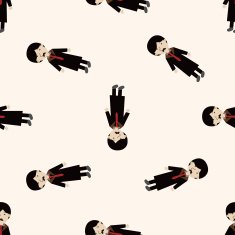 mafia cartoon seamless pattern background N37