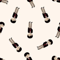 mafia cartoon seamless pattern background N39