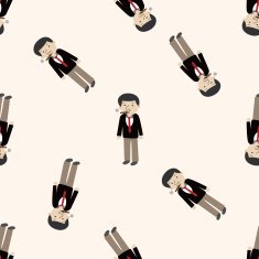 mafia cartoon seamless pattern background N40