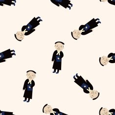 pastor and nun cartoon seamless pattern background N20
