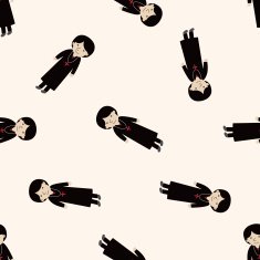 pastor and nun cartoon seamless pattern background N21