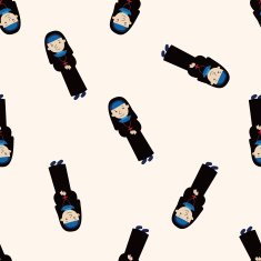 pastor and nun cartoon seamless pattern background N22