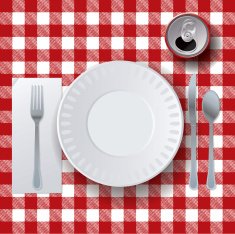Vector Picnic Casual Dining Placesetting Illustration