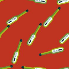 medical thermometer flat icon seamless pattern background N4