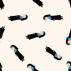 pastor and nun cartoon seamless pattern background N25