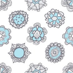 Abstract seamless pattern with floral elements Ethnic texture