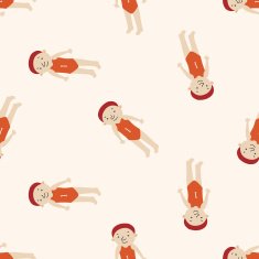swimmer cartoon seamless pattern background N12