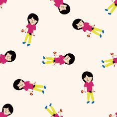 hair designer cartoon seamless pattern background N2