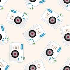 camera cartoon seamless pattern background N73