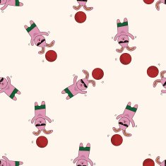 animal rabbit summer cartoon seamless pattern background