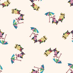 animal summer cartoon seamless pattern background N9