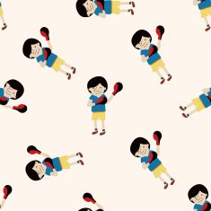 boxer cartoon seamless pattern background N46