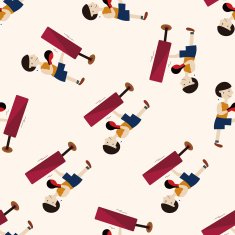 boxer cartoon seamless pattern background N49