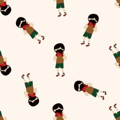 boxer cartoon seamless pattern background N50