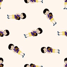 boxer cartoon seamless pattern background N51