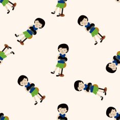boxer cartoon seamless pattern background N53