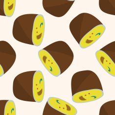 Japanese food soup cartoon seamless pattern background