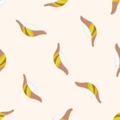Japanese food sushi cartoon seamless pattern background N11